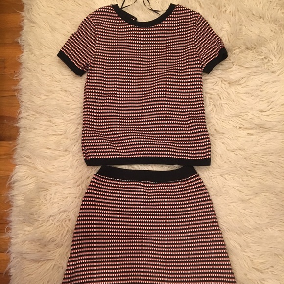 Zara Jacquard Skirt/Shirt Set - Picture 1 of 8